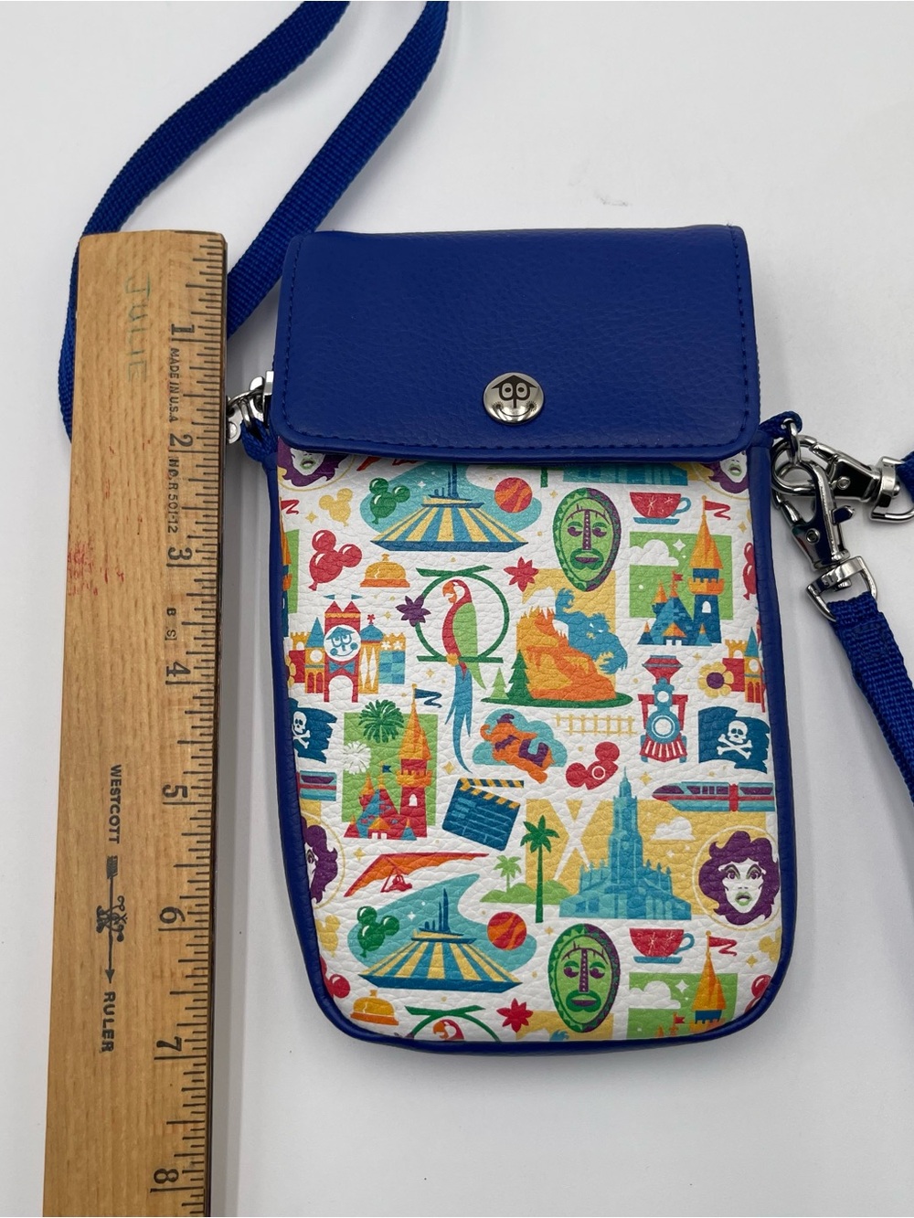 Disney Dtech Phone Crossbody Case Attraction Collage Themed Travel Compact - Picture 12 of 13